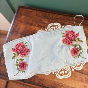 Floral Embroidered Tube Top
